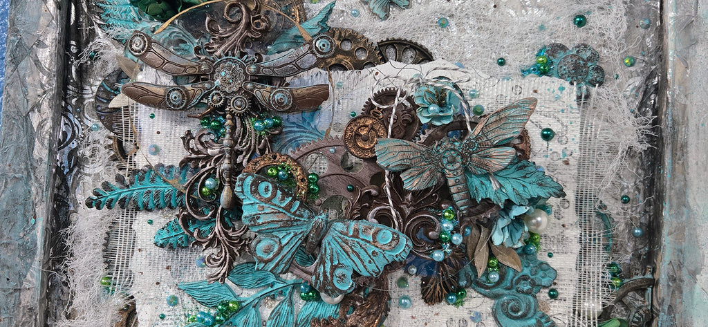 The Patina Paradise 16x24" Canvas Frame Steampunk Wall Art