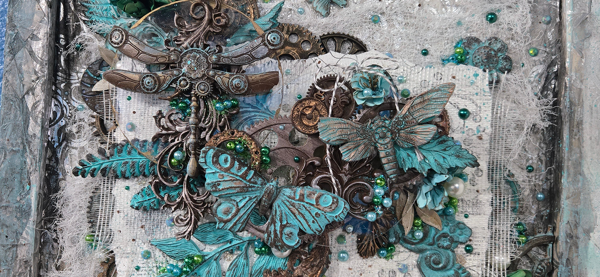 The Patina Paradise 16x24" Canvas Frame Steampunk Wall Art