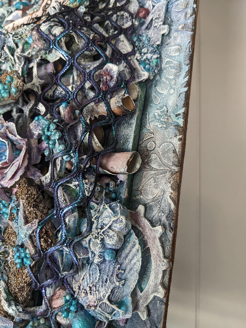 Large Anchor of Hope Steampunk Industrial Art, Handmade Mixed Media Canvas