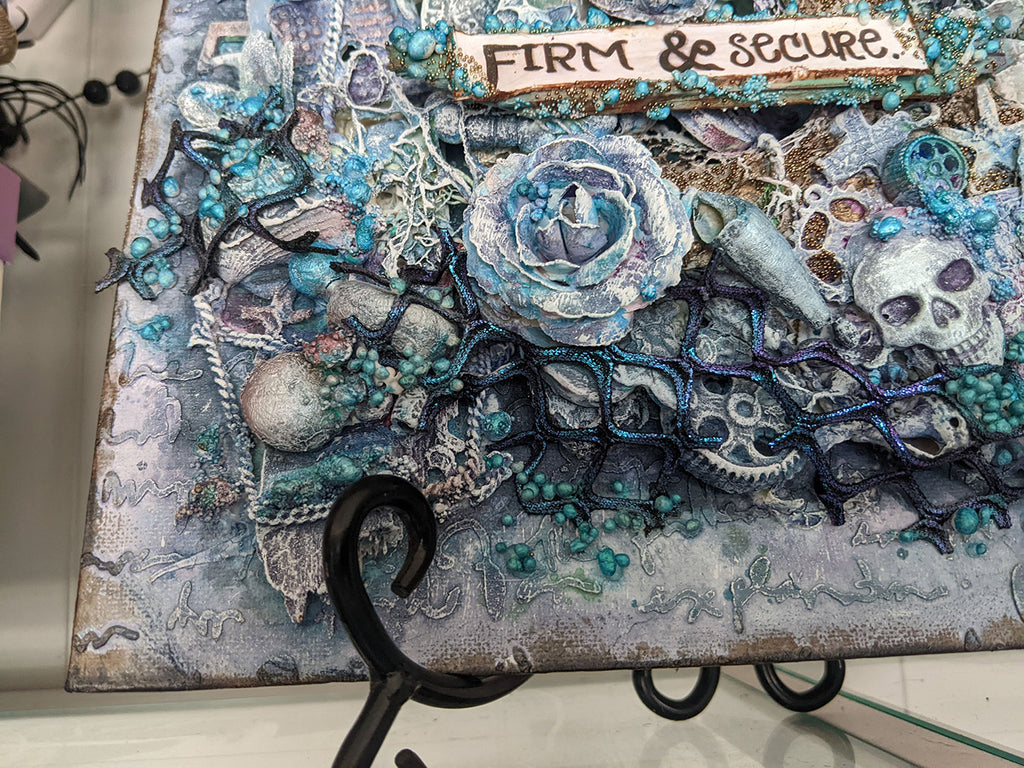 Large Anchor of Hope Steampunk Industrial Art, Handmade Mixed Media Canvas