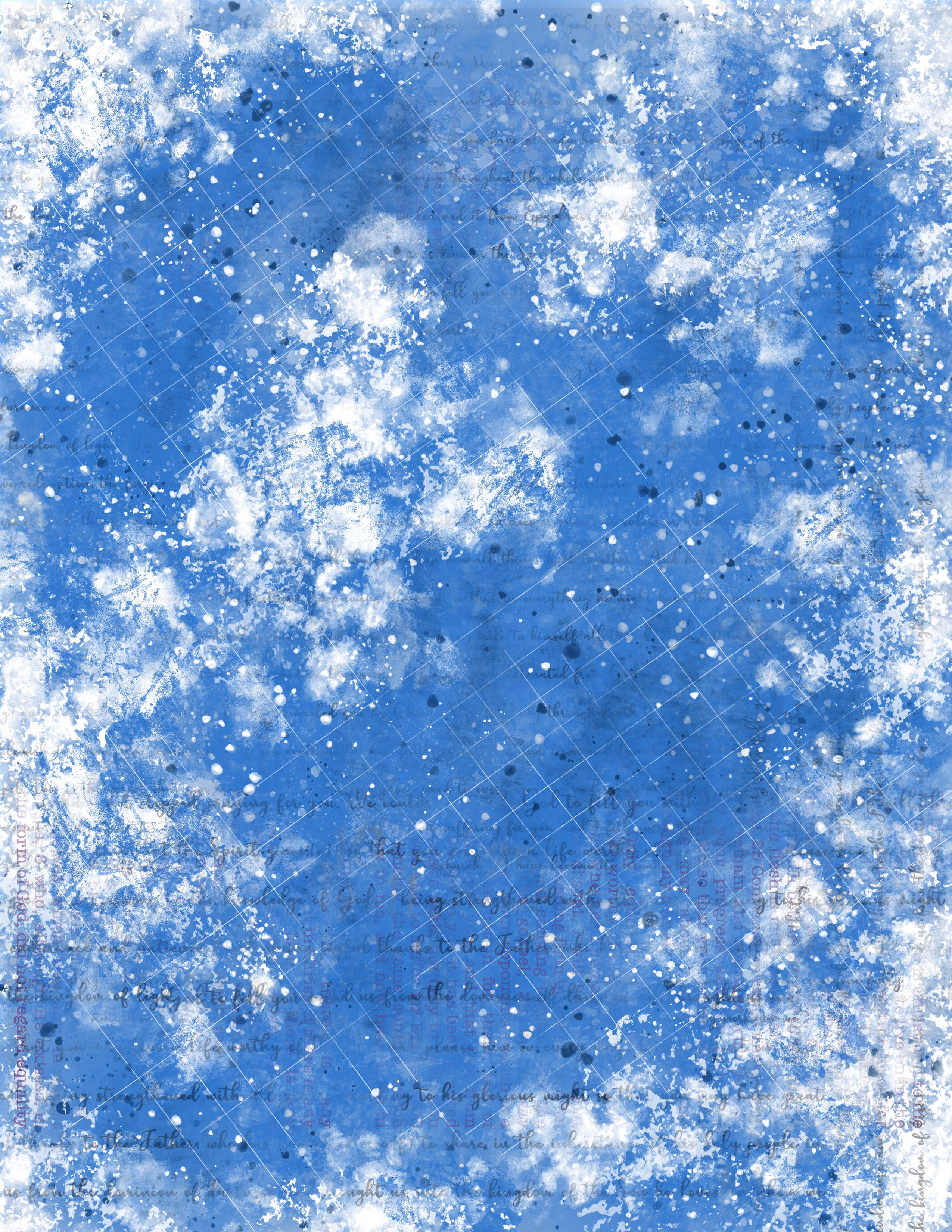Digital productBig Blue Flower pages, Scrapbooking and Card making papers, 6 Printable Design Pages