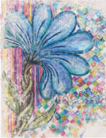 Digital productBig Blue Flower pages, Scrapbooking and Card making papers, 6 Printable Design Pages