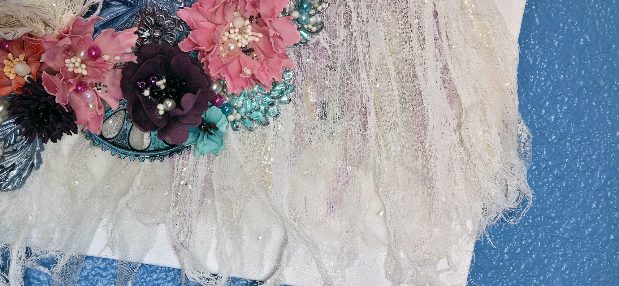 The White Dress Handmade Mixed Media Steampunk Wall Art