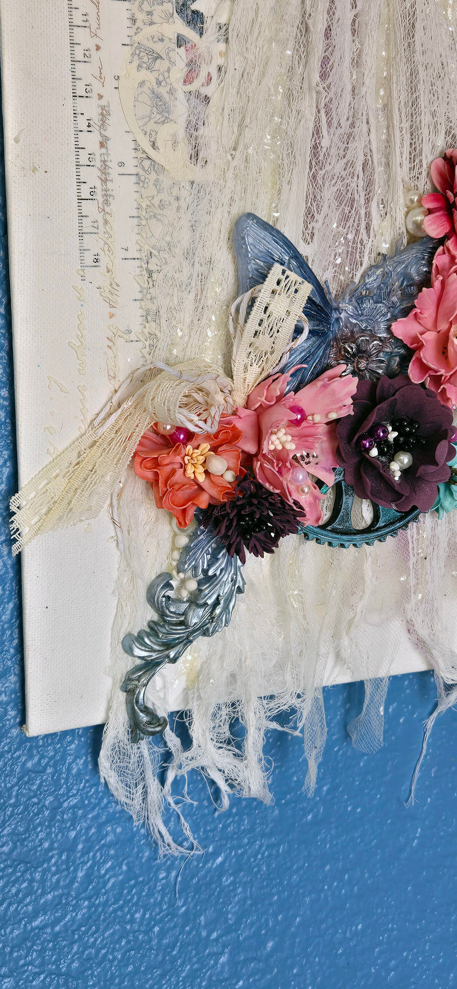The White Dress Handmade Mixed Media Steampunk Wall Art