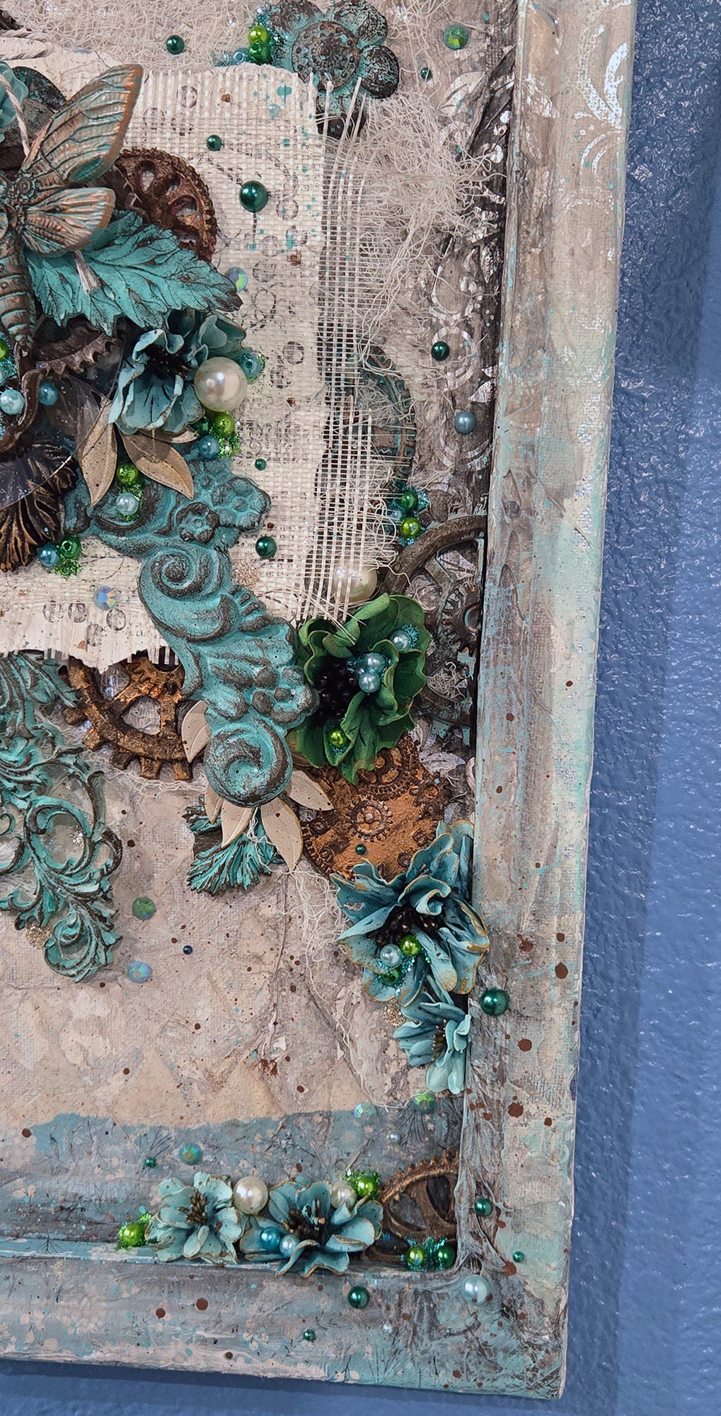 The Patina Paradise 16x24" Canvas Frame Steampunk Wall Art