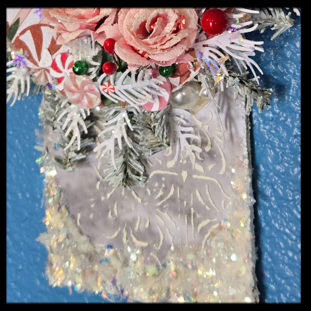 Mini Rose Bouquet from the Sugar-Coated Holiday Suite Mini Mixed Media Art Piece