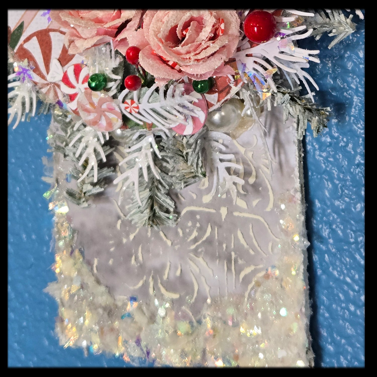 Mini Rose Bouquet from the Sugar-Coated Holiday Suite Mini Mixed Media Art Piece