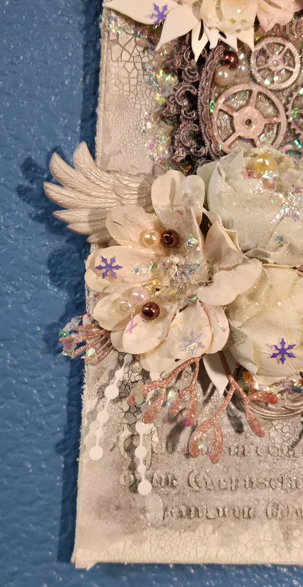 Alabaster Wings from the Sugar-Coated Holiday Suite Mini Mixed Media Art Piece