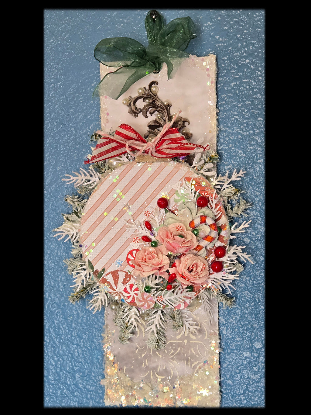 Mini Rose Bouquet from the Sugar-Coated Holiday Suite Mini Mixed Media Art Piece