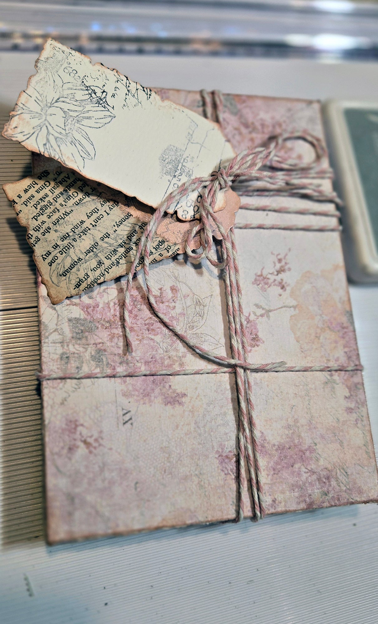 Shabby Chic "Love" Greeting Card, Mixed Media