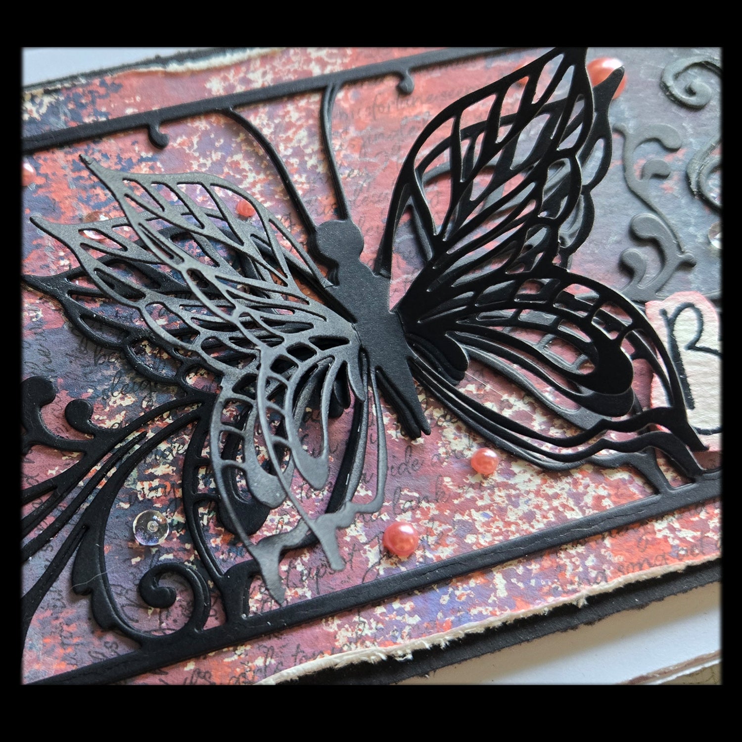 Elegant Butterfly Greeting Card, Mixed Media