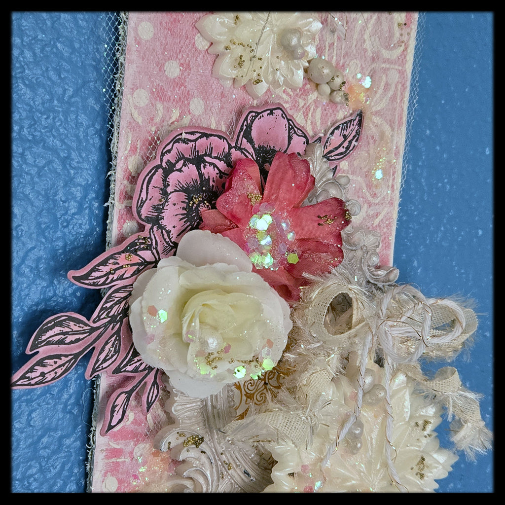 Glistening Snowflakes from the Sugar-Coated Holiday Suite Mini Mixed Media Art Piece