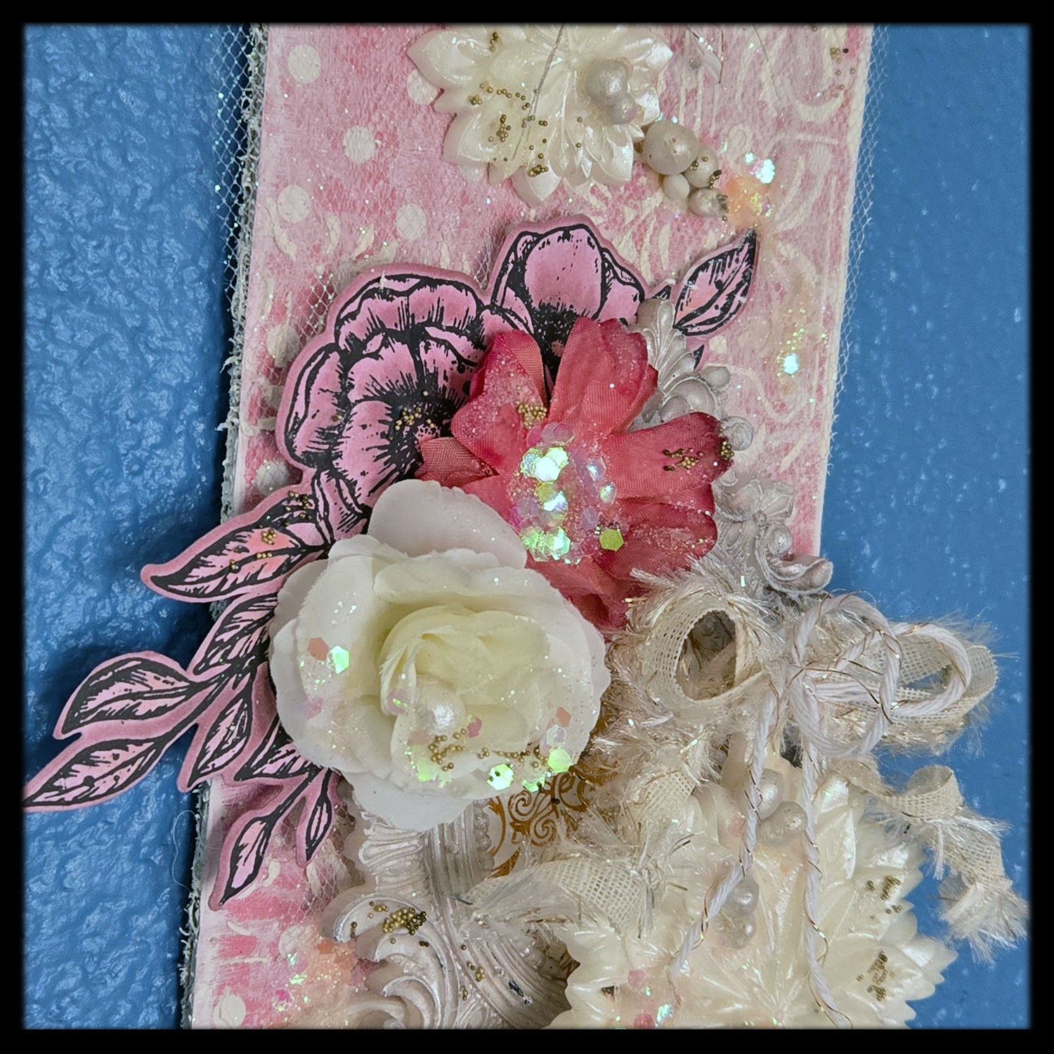 Glistening Snowflakes from the Sugar-Coated Holiday Suite Mini Mixed Media Art Piece
