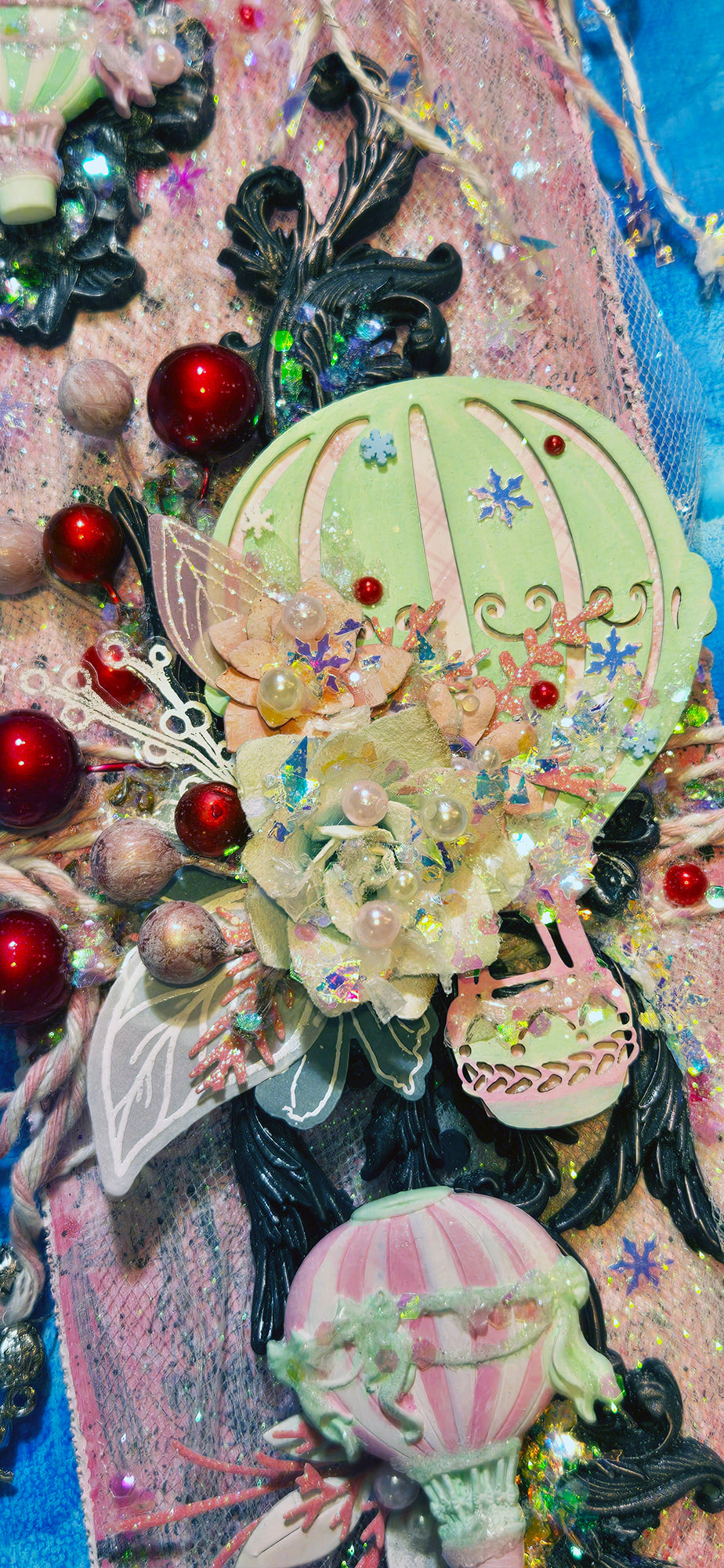 Sweet Balloon Rides from the Sugar-Coated Holiday Suite Mini Mixed Media Art Piece