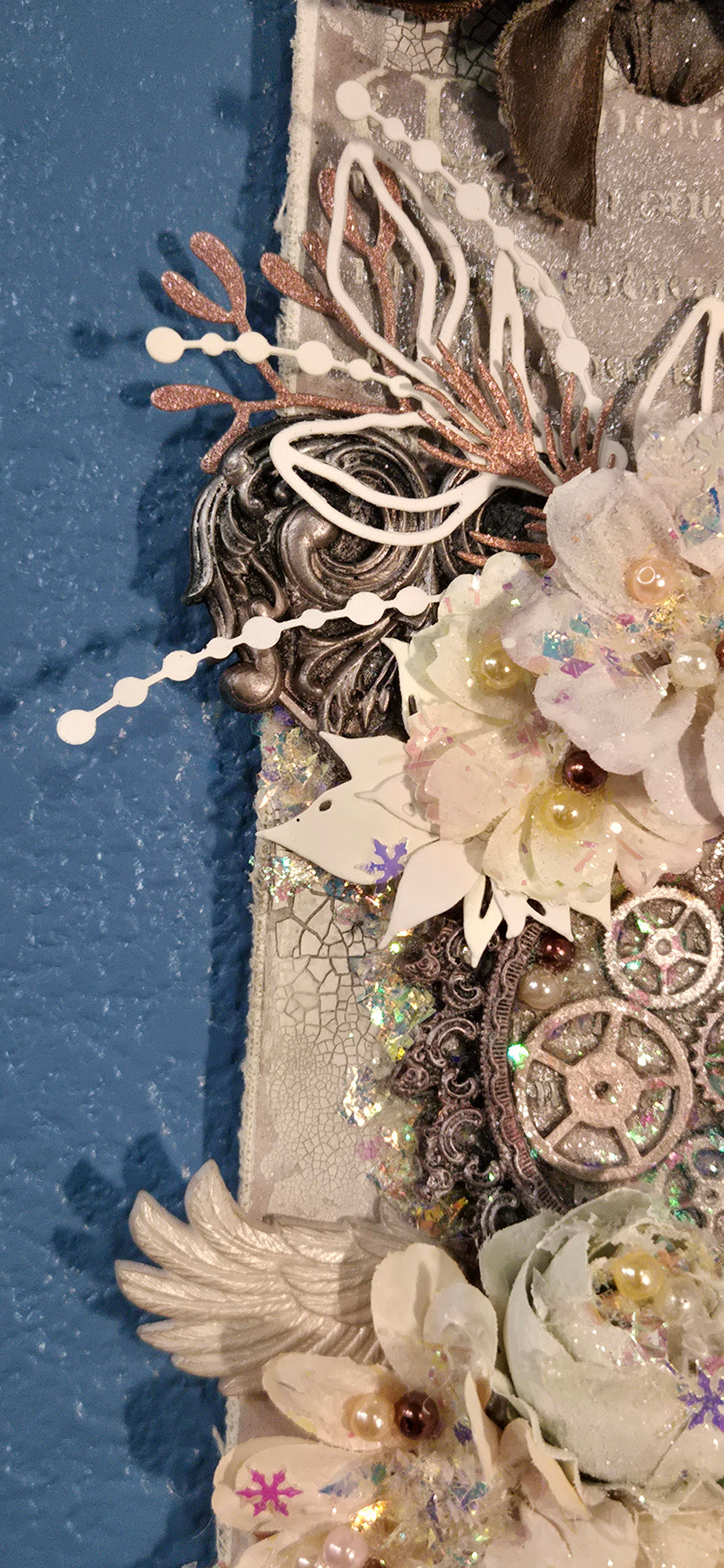 Alabaster Wings from the Sugar-Coated Holiday Suite Mini Mixed Media Art Piece