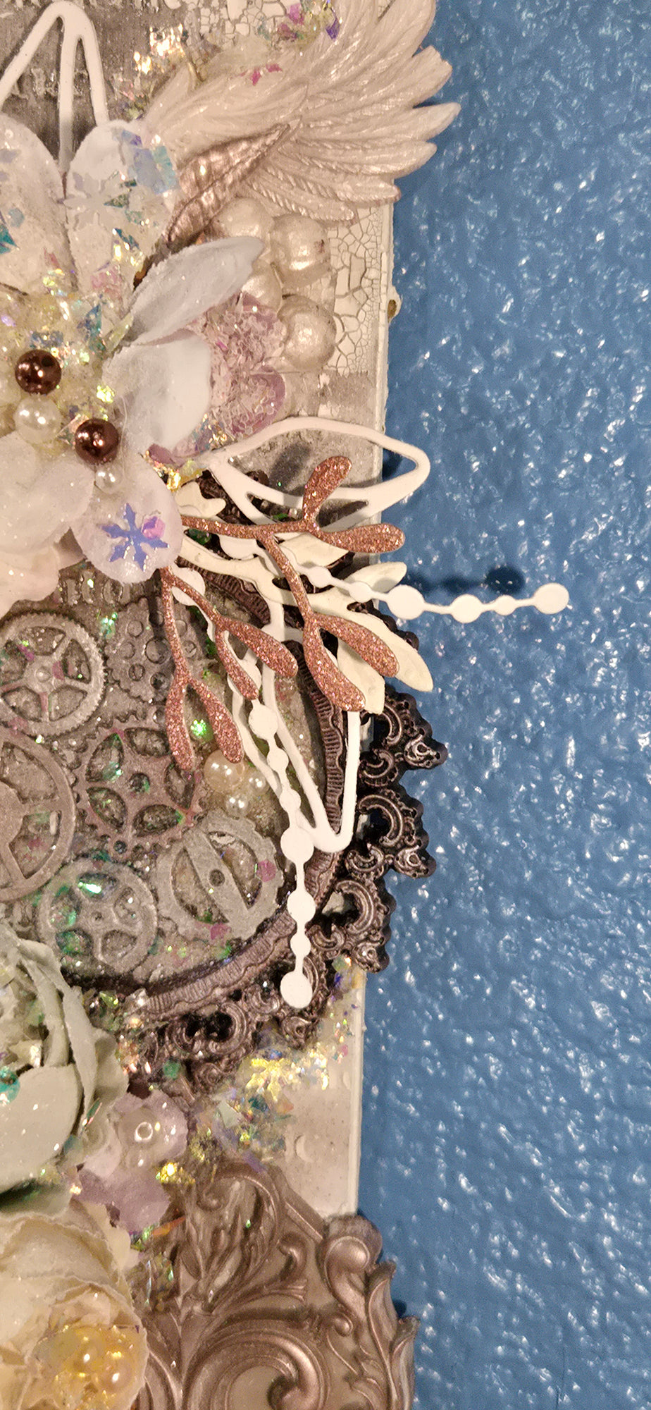 Alabaster Wings from the Sugar-Coated Holiday Suite Mini Mixed Media Art Piece