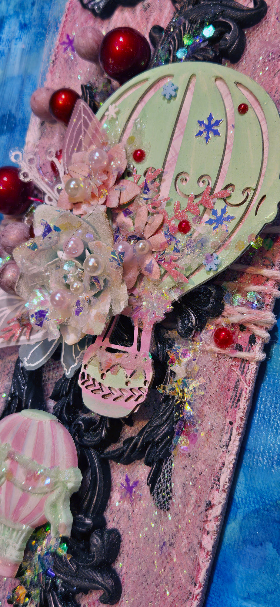 Sweet Balloon Rides from the Sugar-Coated Holiday Suite Mini Mixed Media Art Piece