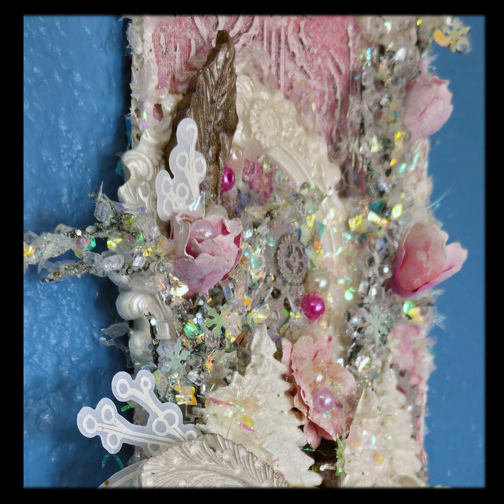 Glistening Snowflakes from the Sugar-Coated Holiday Suite Mini Mixed Media Art Piece (Copy)