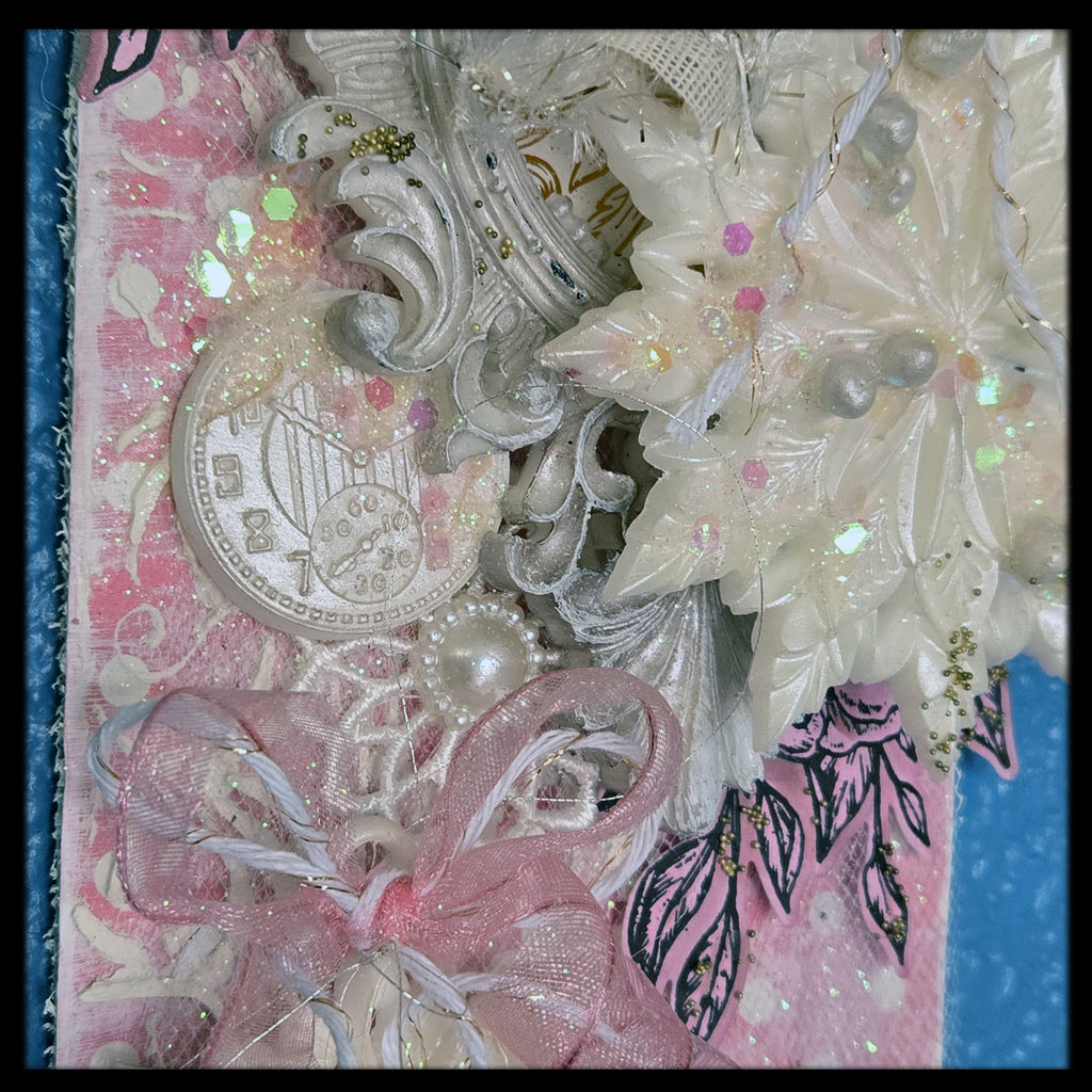 Glistening Snowflakes from the Sugar-Coated Holiday Suite Mini Mixed Media Art Piece