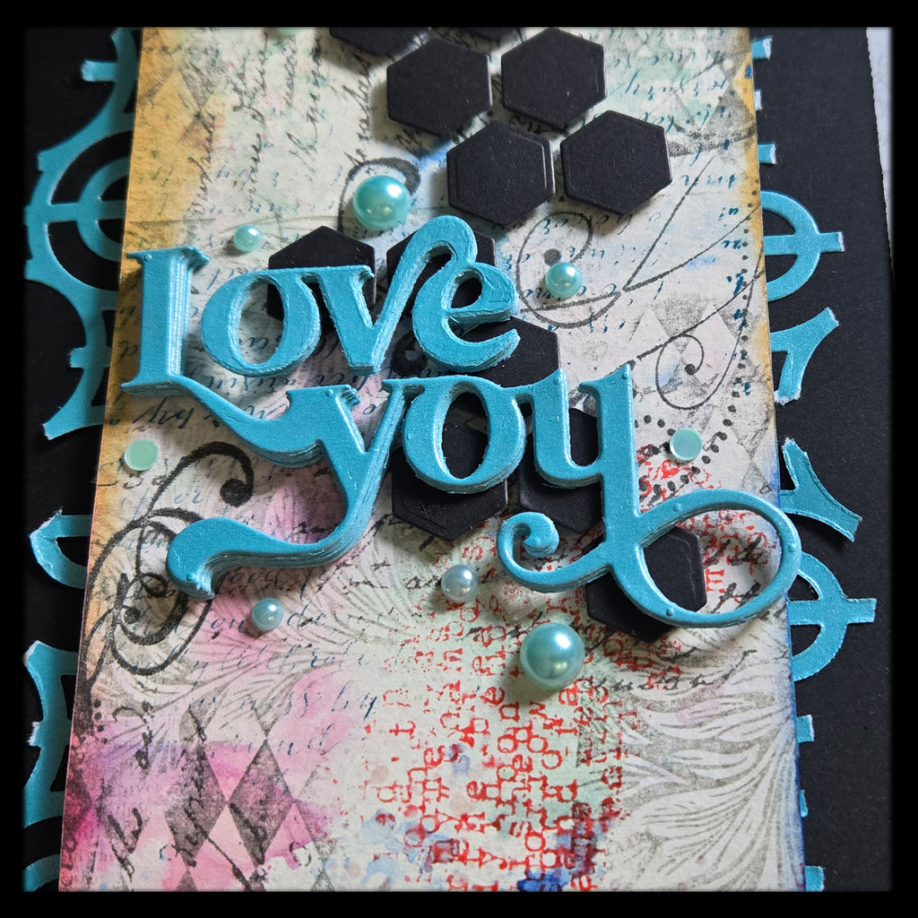 Watercolor "Love You" Greeting Card, Mixed Media