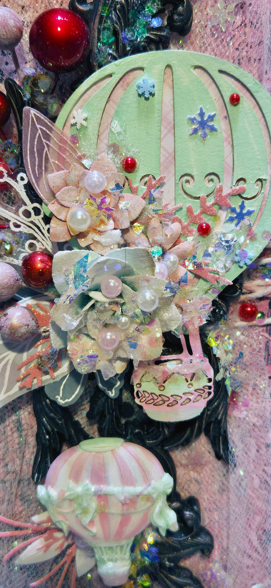 Sweet Balloon Rides from the Sugar-Coated Holiday Suite Mini Mixed Media Art Piece
