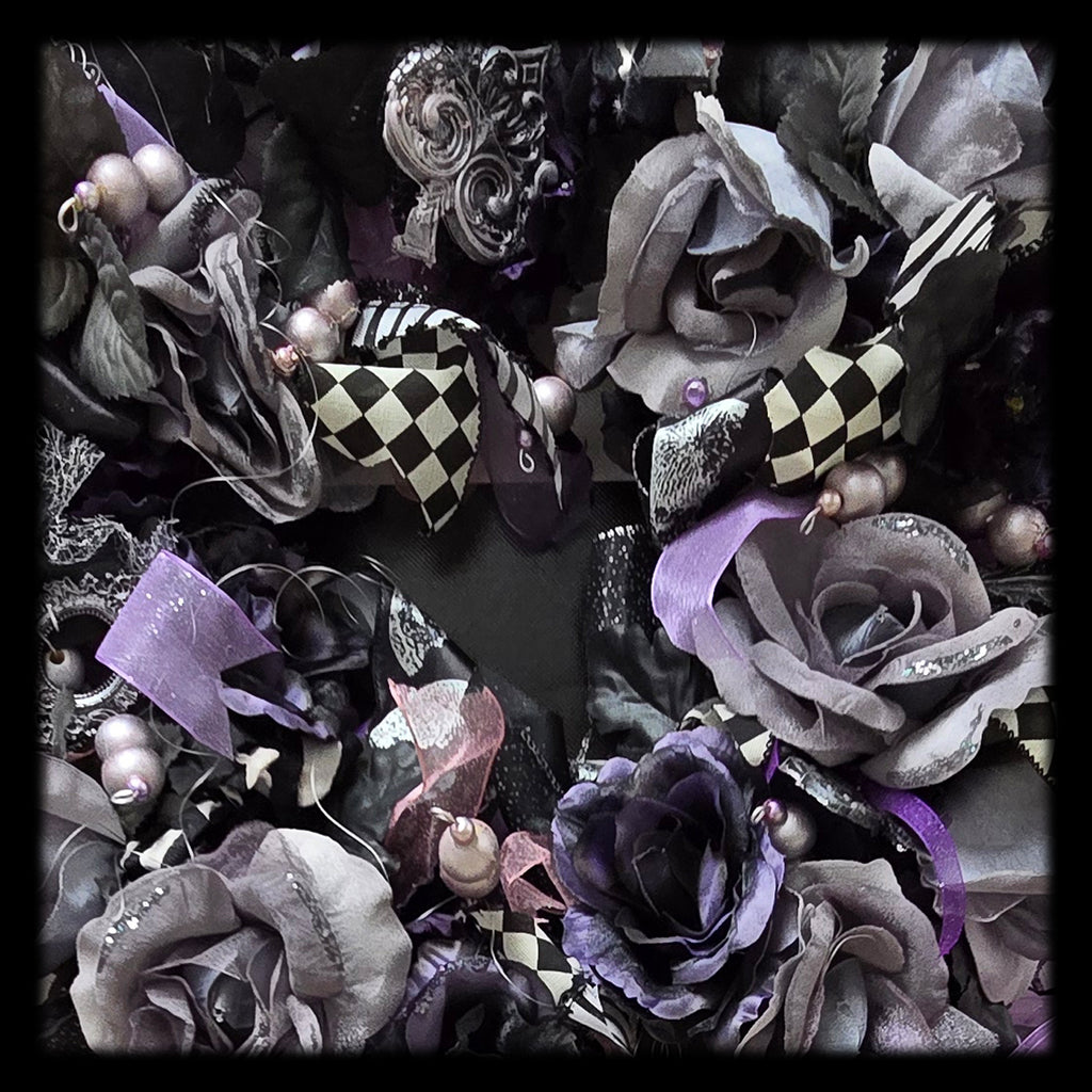 Sweet Gothic Mixed Media Wreath, Fall or Halloween Decor