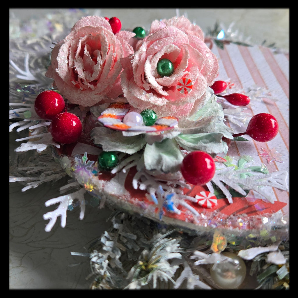 Mini Rose Bouquet from the Sugar-Coated Holiday Suite Mini Mixed Media Art Piece
