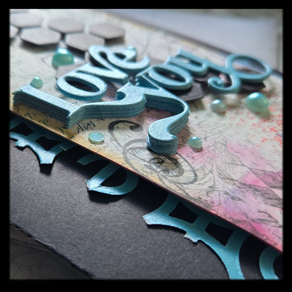 Watercolor "Love You" Greeting Card, Mixed Media
