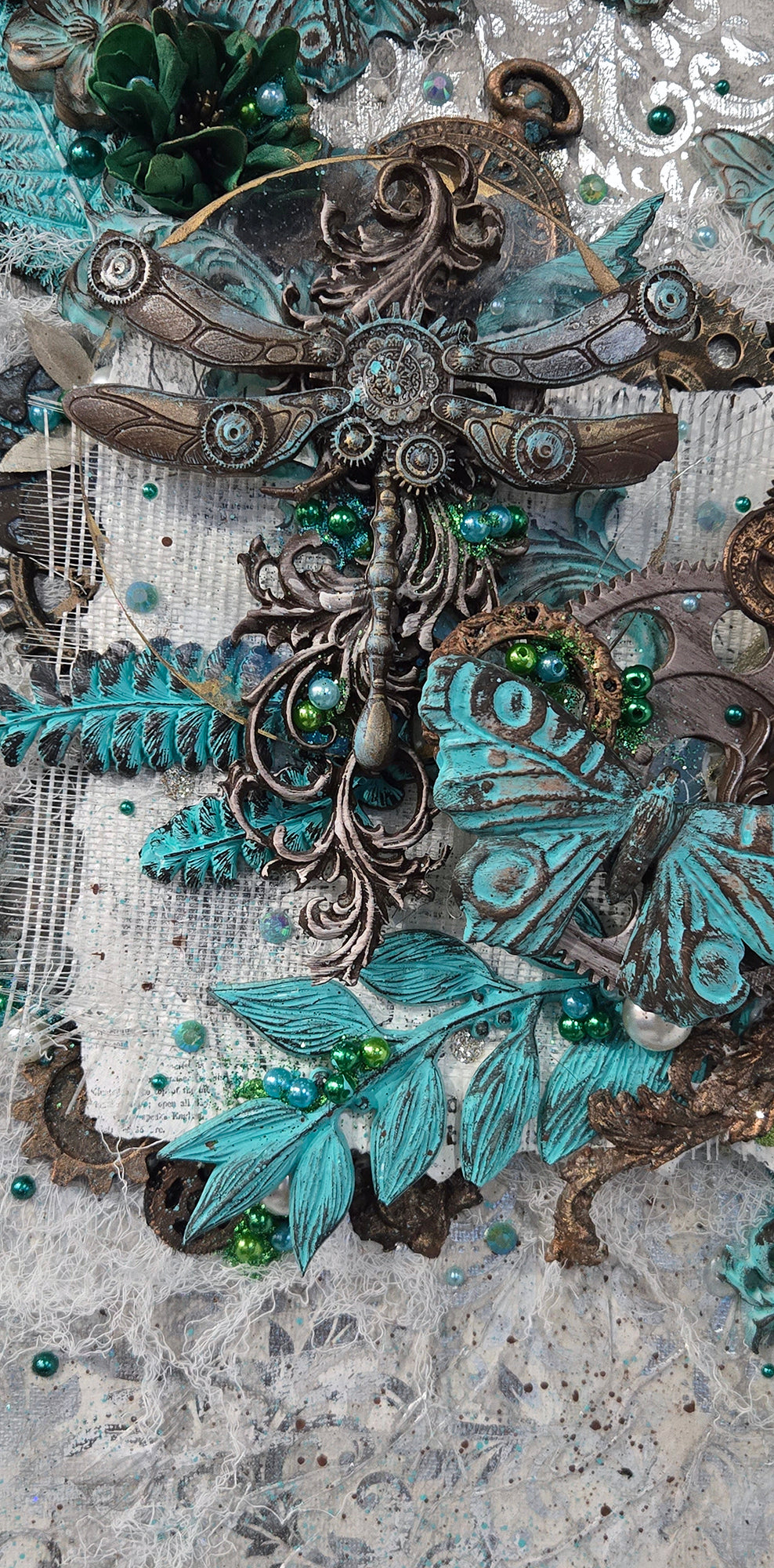 The Patina Paradise 16x24" Canvas Frame Steampunk Wall Art