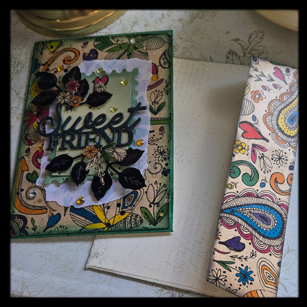Hippie-Style Sweet Friend Greeting Card, Mixed Media
