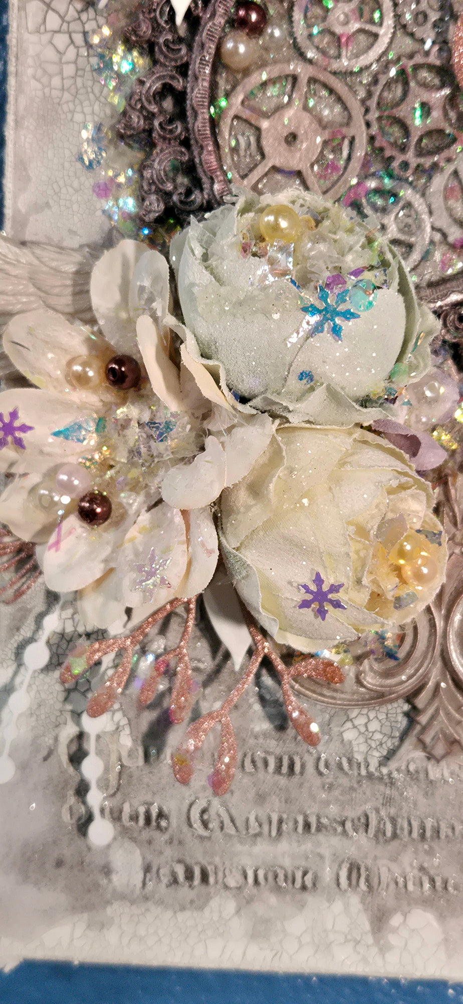 Alabaster Wings from the Sugar-Coated Holiday Suite Mini Mixed Media Art Piece