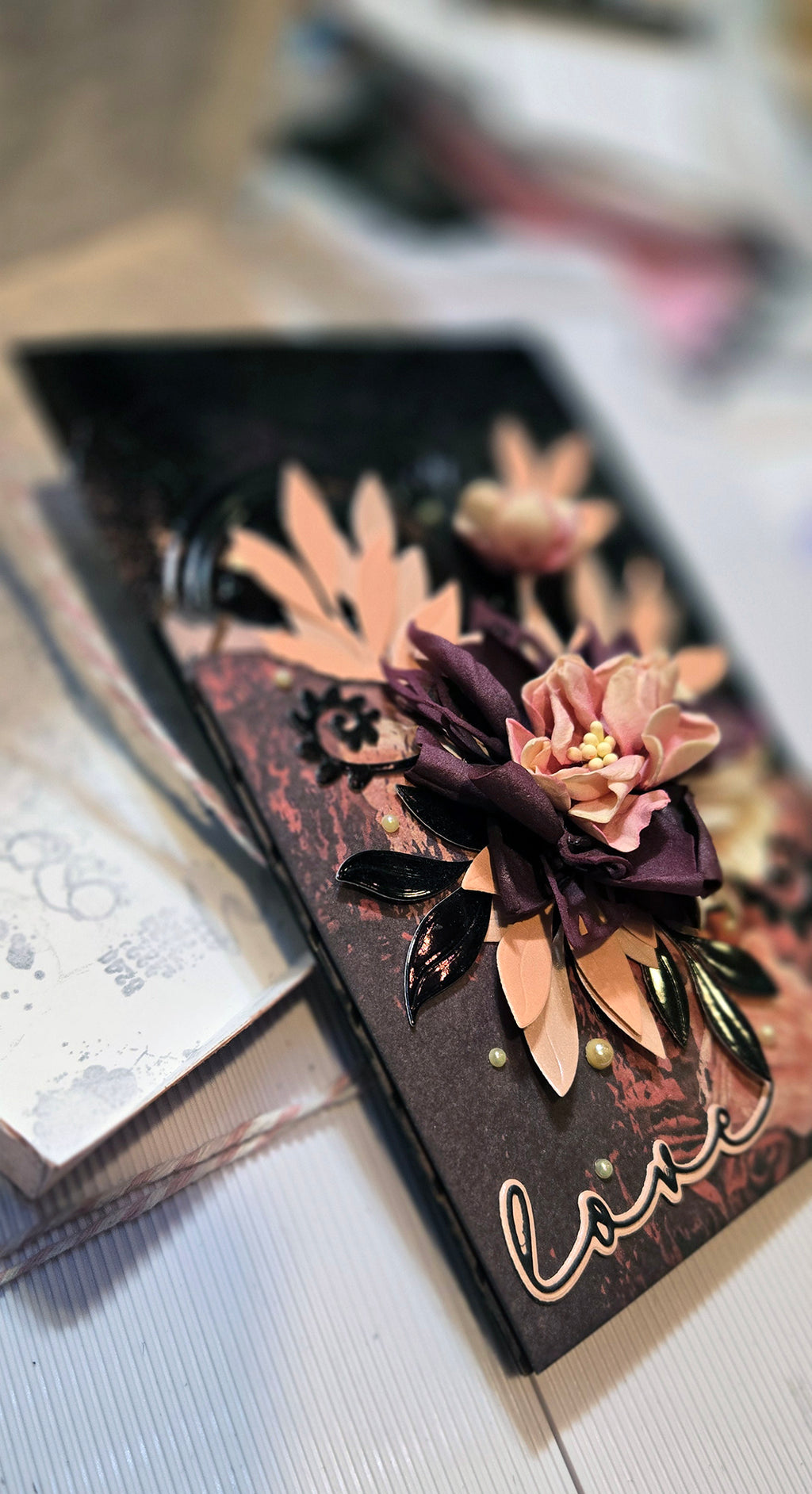 Shabby Chic "Love" Greeting Card, Mixed Media