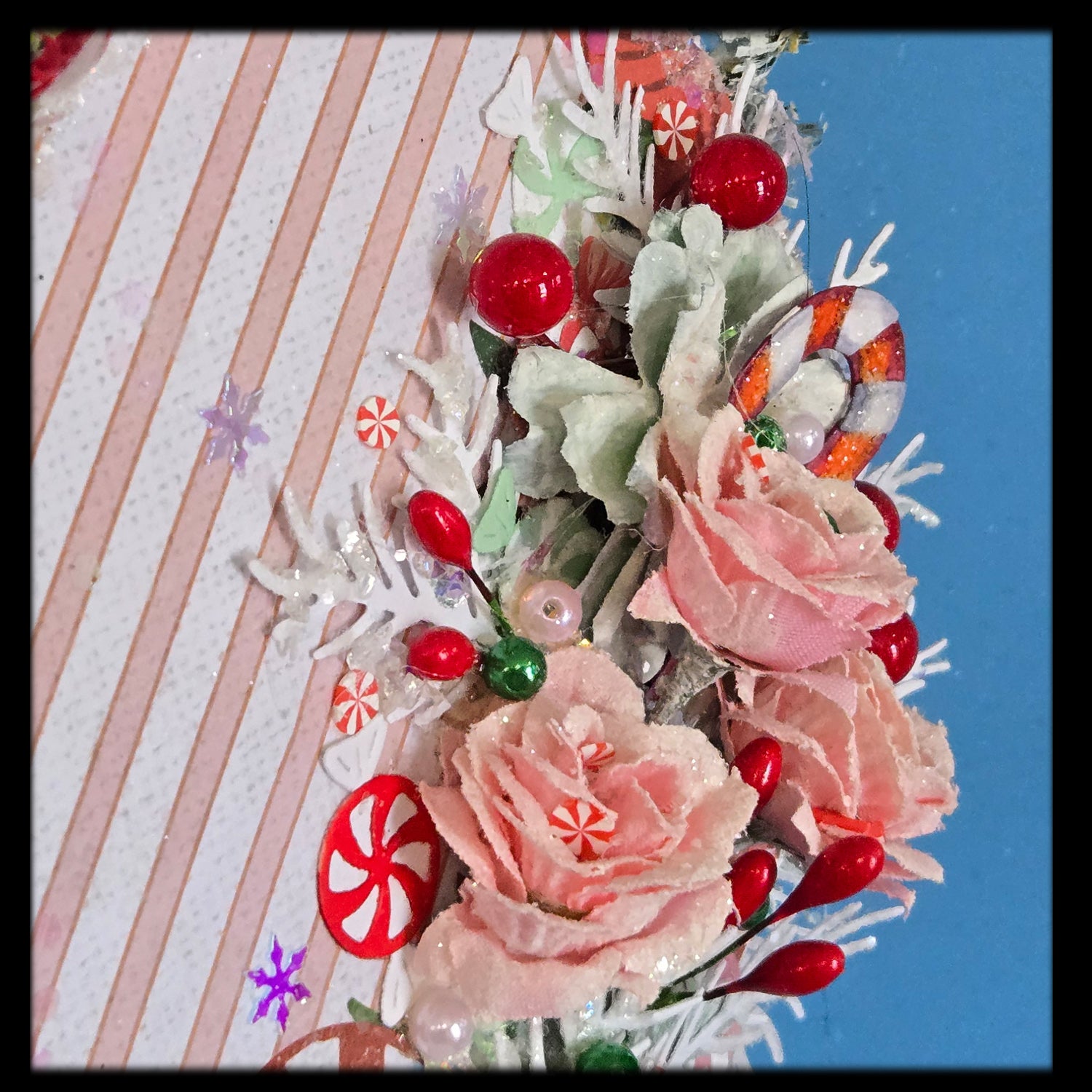 Mini Rose Bouquet from the Sugar-Coated Holiday Suite Mini Mixed Media Art Piece
