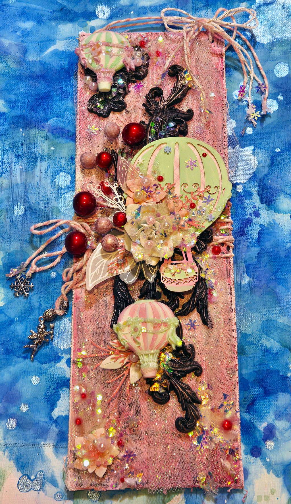 Sweet Balloon Rides from the Sugar-Coated Holiday Suite Mini Mixed Media Art Piece