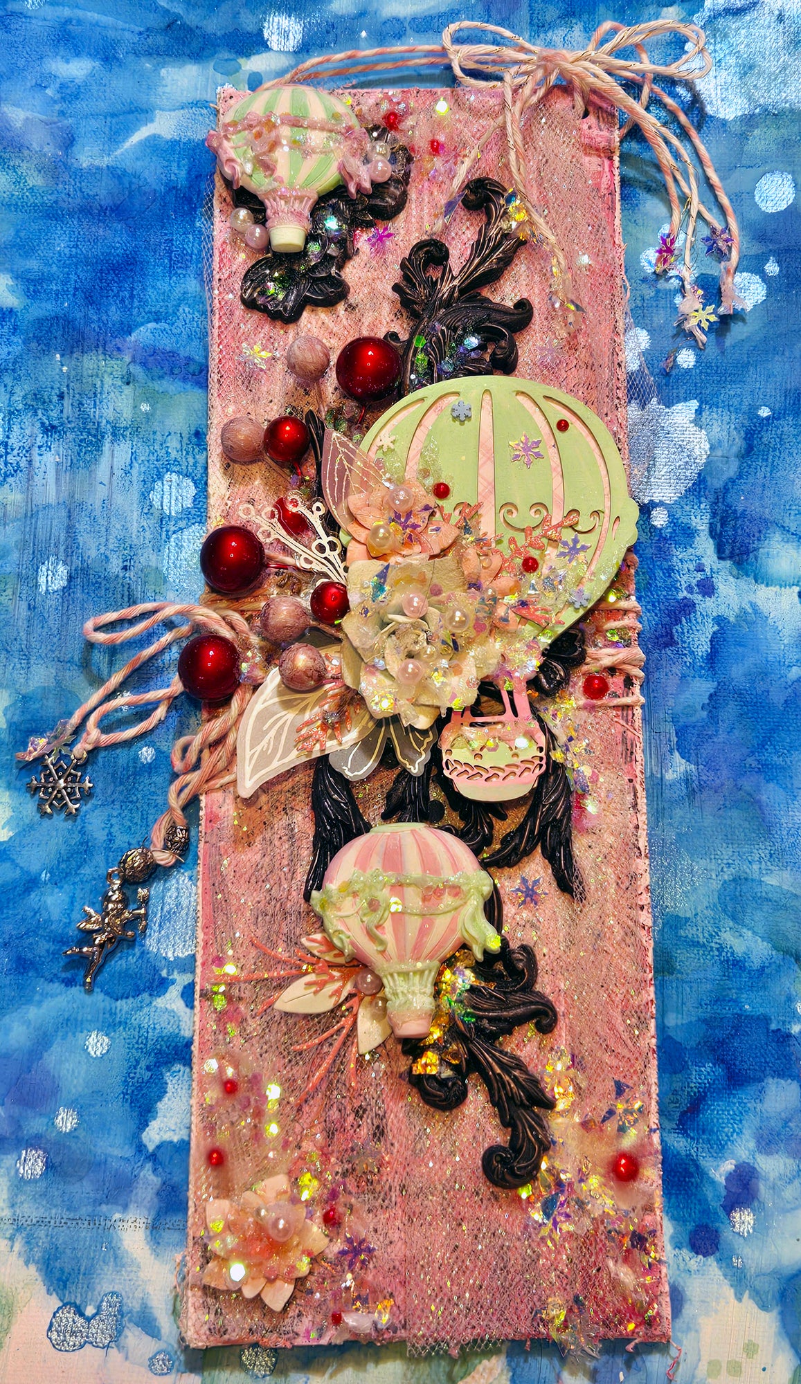 Sweet Balloon Rides from the Sugar-Coated Holiday Suite Mini Mixed Media Art Piece
