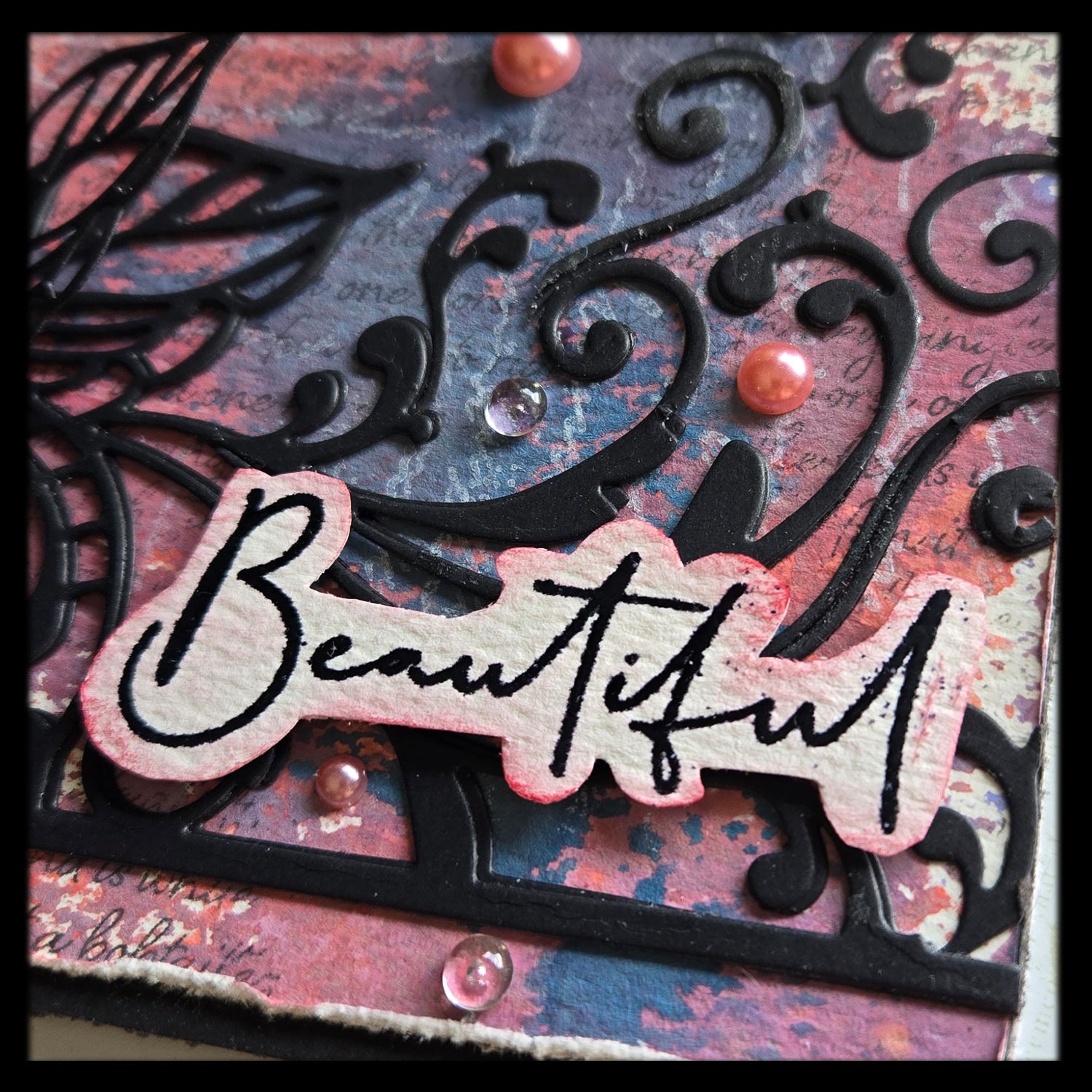 Elegant Butterfly Greeting Card, Mixed Media