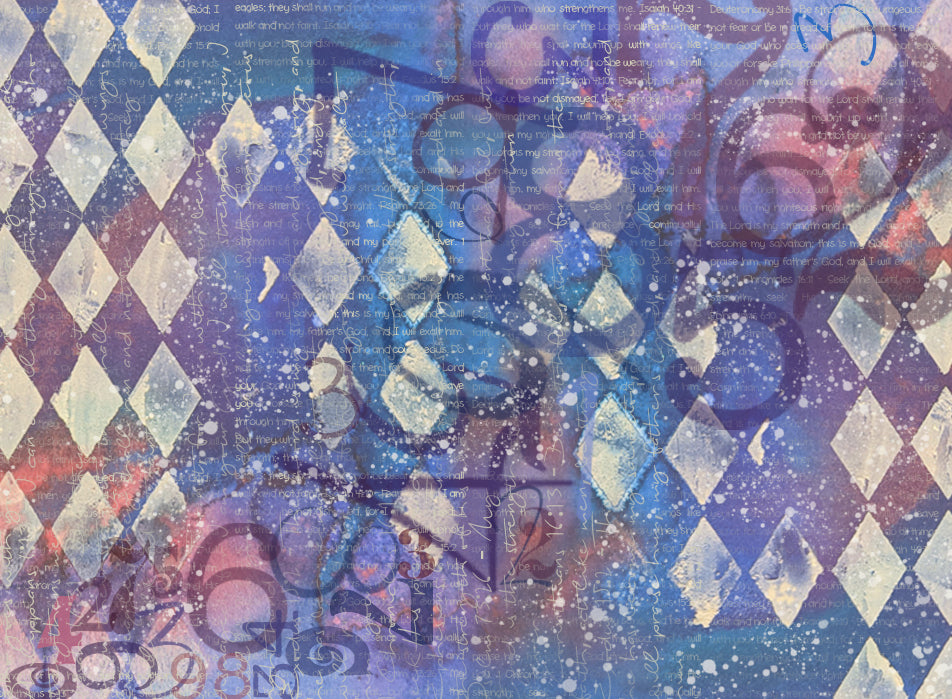 Harlequin Splatter Rice Paper: Grunge Art Journaling, Scripture Background,, Card Making, Scrapbook Paper (13x9.5)