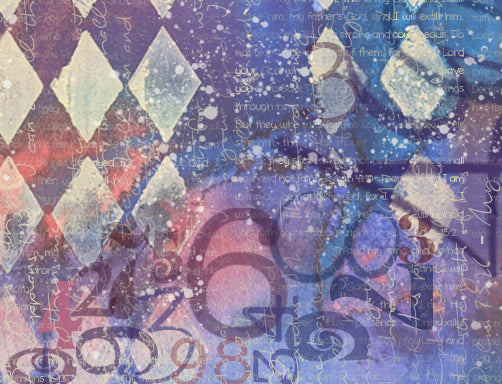 Harlequin Splatter Rice Paper: Grunge Art Journaling, Scripture Background,, Card Making, Scrapbook Paper (13x9.5)
