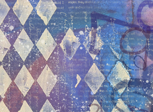 Harlequin Splatter Rice Paper: Grunge Art Journaling, Scripture Background,, Card Making, Scrapbook Paper (13x9.5)