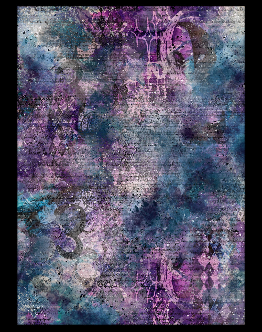 InkBlot Grunge2 Rice Paper: Distress Art Journaling, Scripture Background,, Card Making, Scrapbook Paper (13x9.5)