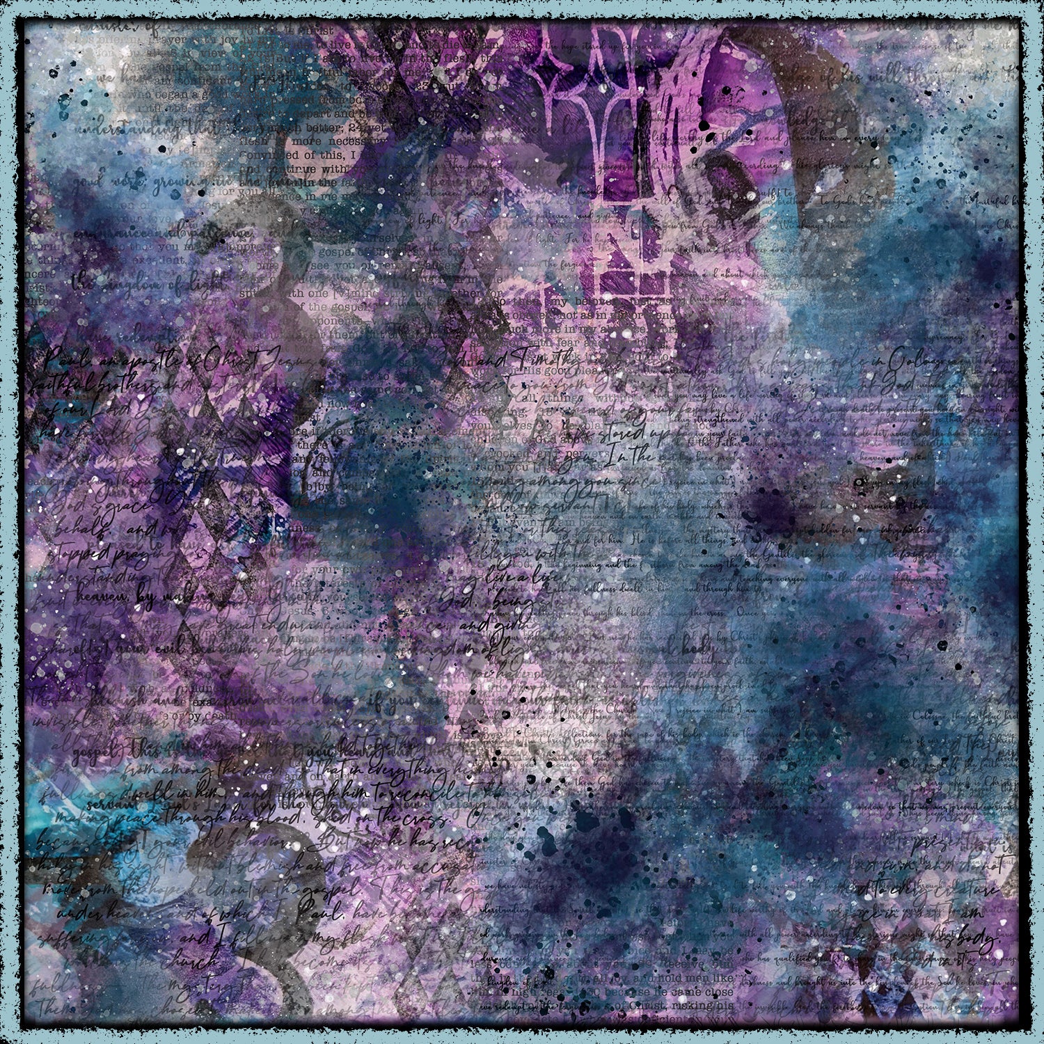 InkBlot Grunge2 Rice Paper: Distress Art Journaling, Scripture Background,, Card Making, Scrapbook Paper (13x9.5)