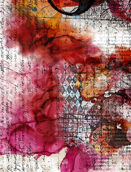 Red Ink Blot Rice Paper: Art Journaling, Scripture, Card Making, Scrapbook Paper (13x9.5)