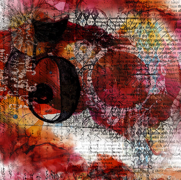 Red Ink Blot Rice Paper: Art Journaling, Scripture, Card Making, Scrapbook Paper (13x9.5)