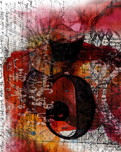 Red Ink Blot Rice Paper: Art Journaling, Scripture, Card Making, Scrapbook Paper (13x9.5)