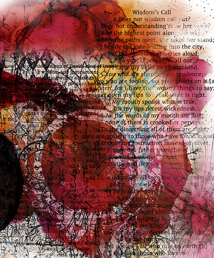 Red Ink Blot Rice Paper: Art Journaling, Scripture, Card Making, Scrapbook Paper (13x9.5)