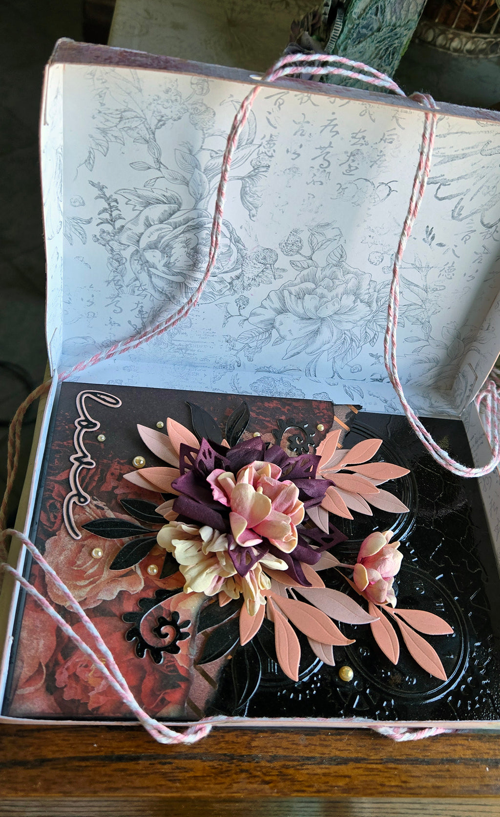 Shabby Chic "Love" Greeting Card, Mixed Media