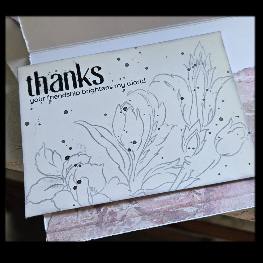 Elegant Butterfly Greeting Card, Mixed Media