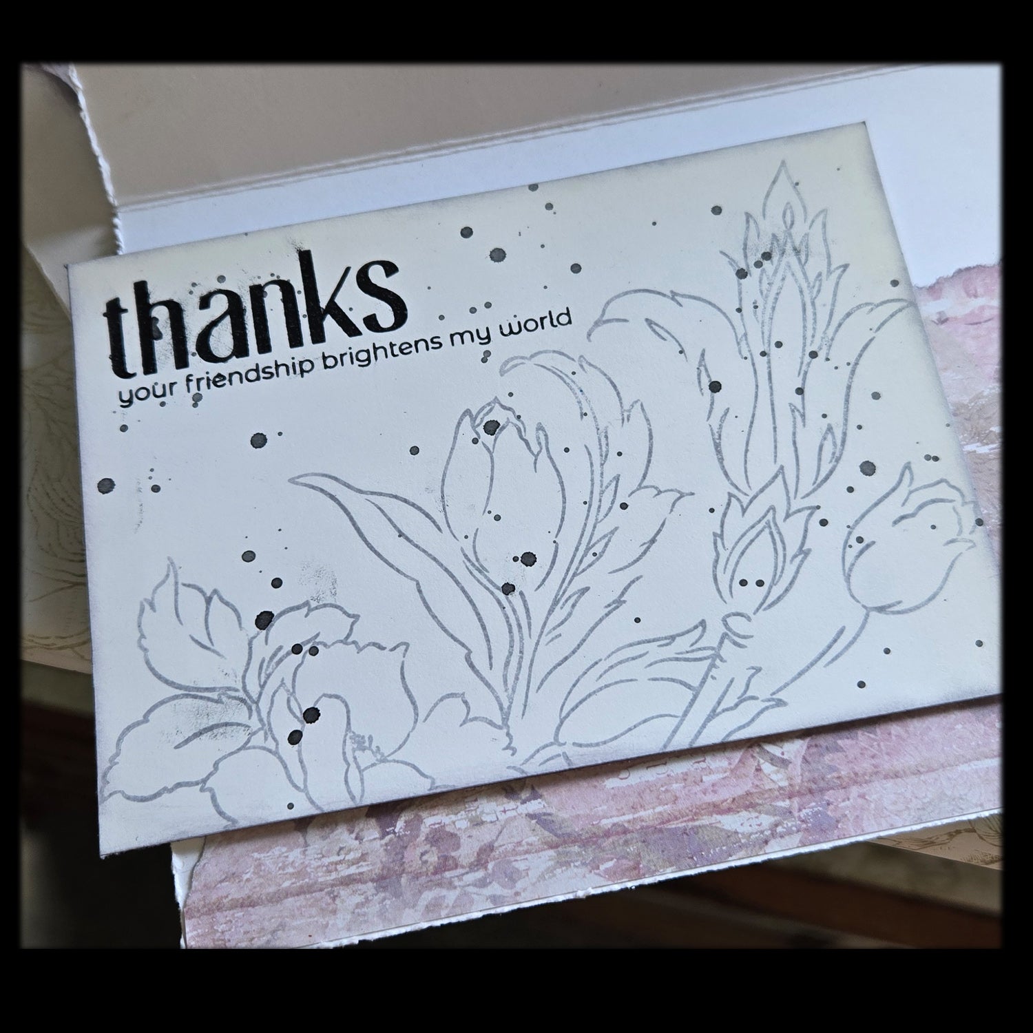 Elegant Butterfly Greeting Card, Mixed Media