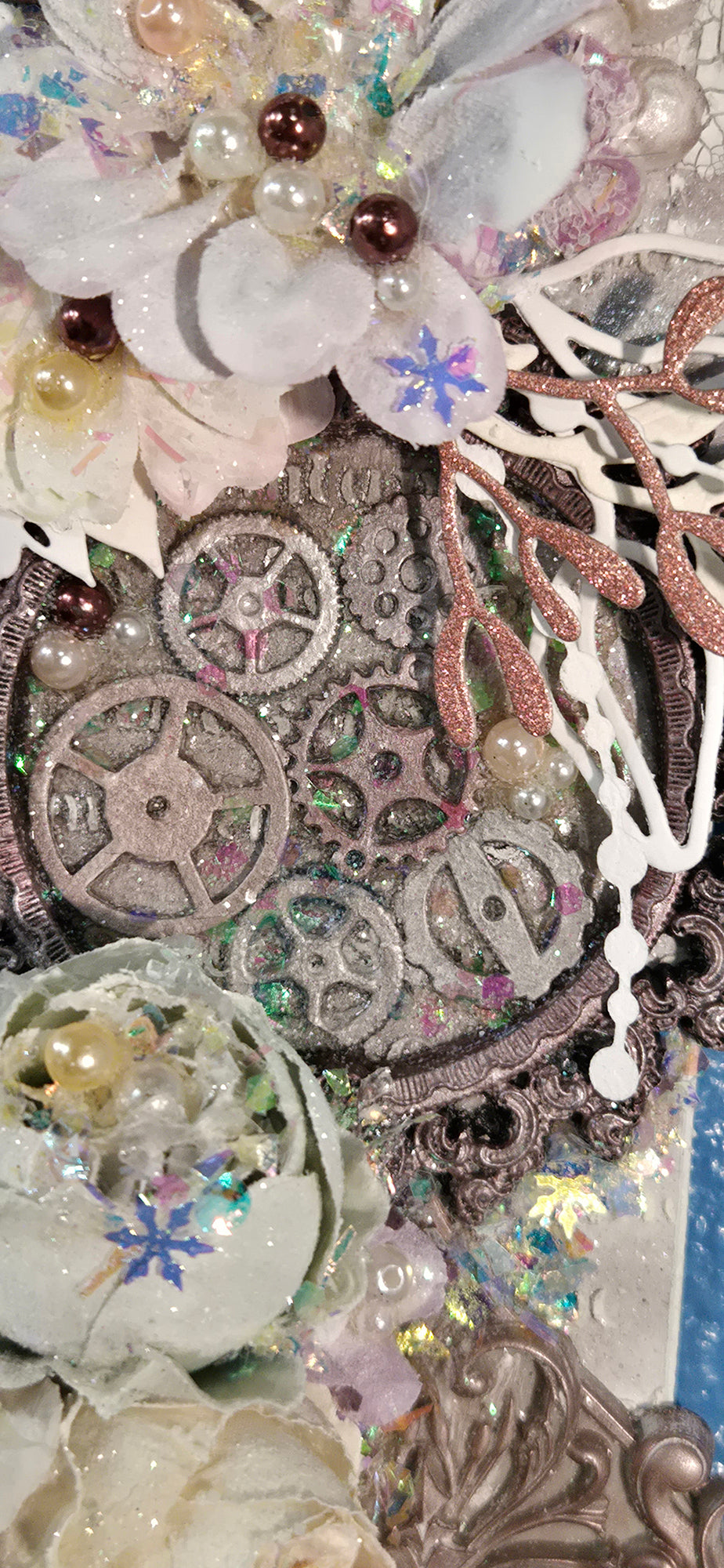 Alabaster Wings from the Sugar-Coated Holiday Suite Mini Mixed Media Art Piece
