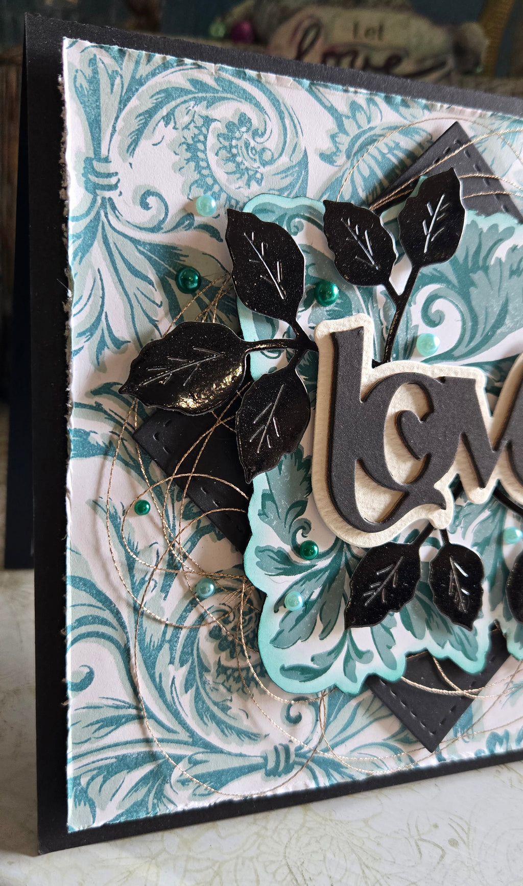 Simply Elegant "Love" Greeting Card, Mixed Media